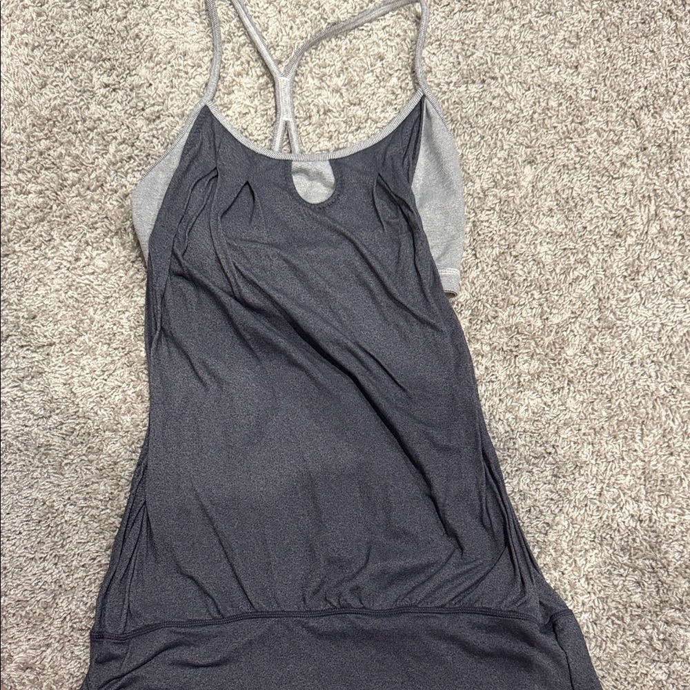 Vintage Lululemon Gray and Black Strappy Tank Size 10